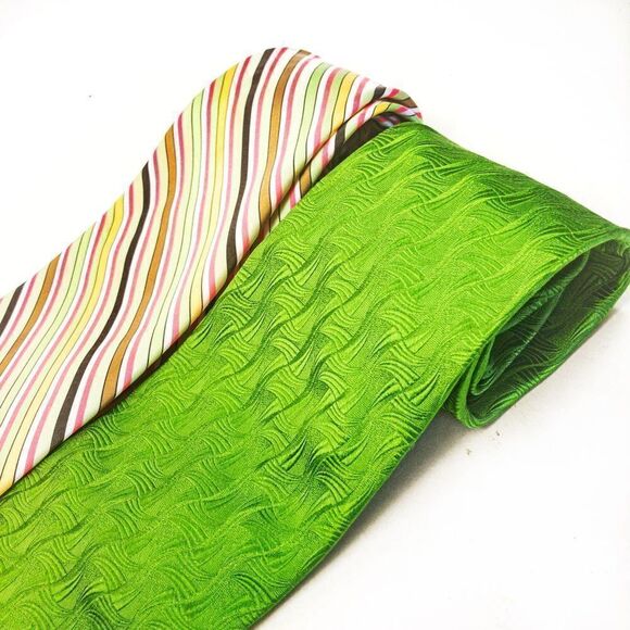 Bright Vintage Tie Bundle: RBM Green Silk & Wembley Striped Poly - Picture 8 of 12